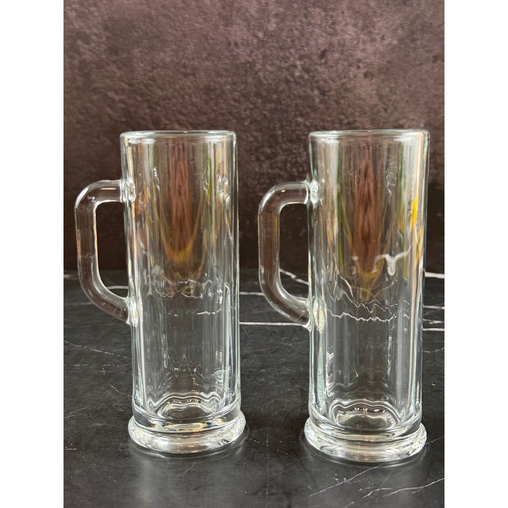 VTG PAIR (2) Libbey Beer Shot Shooter Glasses 5in Tall 1.75in Wide